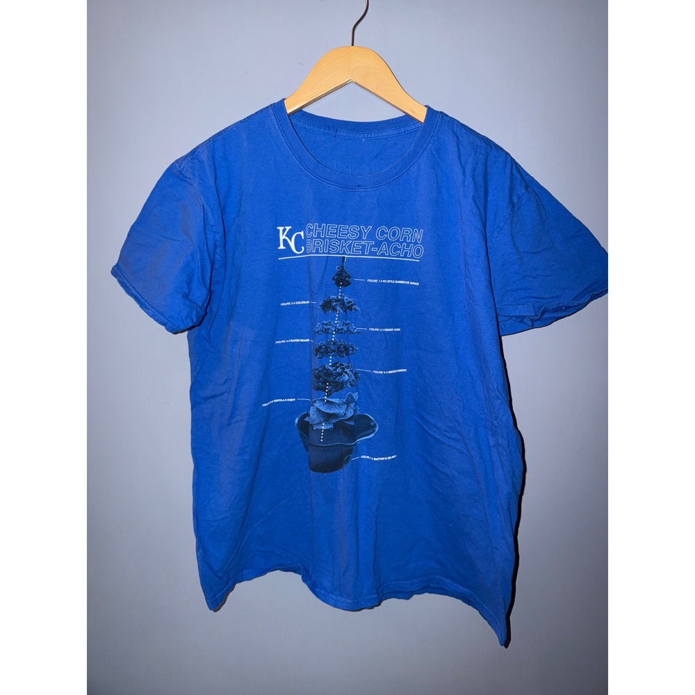 KC‎ Cheesy Corn Brisket-Acho Pepsi Graphic T-Shirt Blue Kansas City BBQ Tee